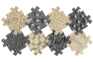 MUFFIK Orthopädische Strukturmatten Wüste-Set - 8 Teile für taktile Wahrnehmung - Barfußpfad