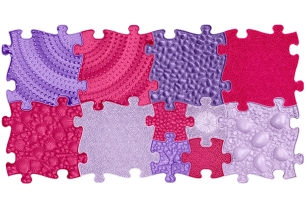 Orthopädische Strukturmatten Muffik Pink-Set -11 Teile für taktile Wahrnehmung