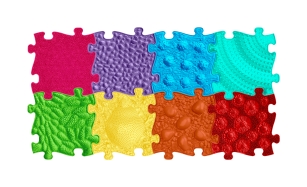 MUFFIK Orthopädische Strukturmatten Regenbogen Set - 8 Teile für taktile Wahrnehmung - Barfußpfad