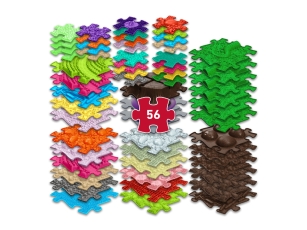 MUFFIK Orthopädische Strukturmatten Diamant-Set - 56 Teile für taktile Wahrnehmung - Barfußpfad