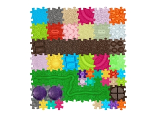 MUFFIK Orthopädische Strukturmatten Diamant-Set - 56 Teile für taktile Wahrnehmung - Barfußpfad