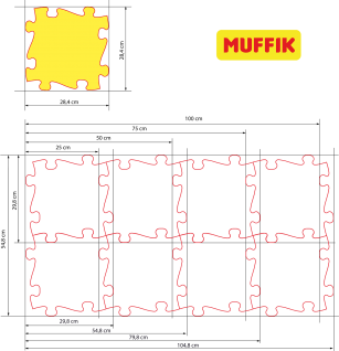 Orthopädische Strukturmatten Muffik Basic Set-1 - 8 Teile für taktile Wahrnehmung - Barfußpfad