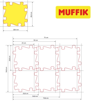 MUFFIK Orthopädische Strukturmatten Small-Set - 6 Teile für taktile Wahrnehmung