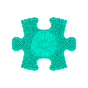 Strukturmatte Blumenfeld-mini mit weicher Oberfläche in Türkis