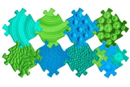 MUFFIK Orthopädische Strukturmatten Ozean-Set - 11 Teile für taktile Wahrnehmung - Barfußpfad