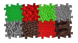 MUFFIK Orthopädische Strukturmatten Happy Dog - 8 Teile für taktile Wahrnehmung