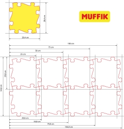 MUFFIK Orthopädische Strukturmatten Happy Dog - 8 Teile für taktile Wahrnehmung