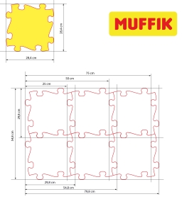 MUFFIK Orthopädische Strukturmatten Small-Set - 6 Teile für taktile Wahrnehmung