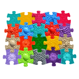MUFFIK Orthopädische Strukturmatten Mini Puzzle-Set - 20 kleine Teile für taktile Wahrnehmung